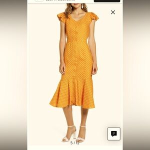 Rachel Parcell Dress marigold yellow Polka Dot size XS